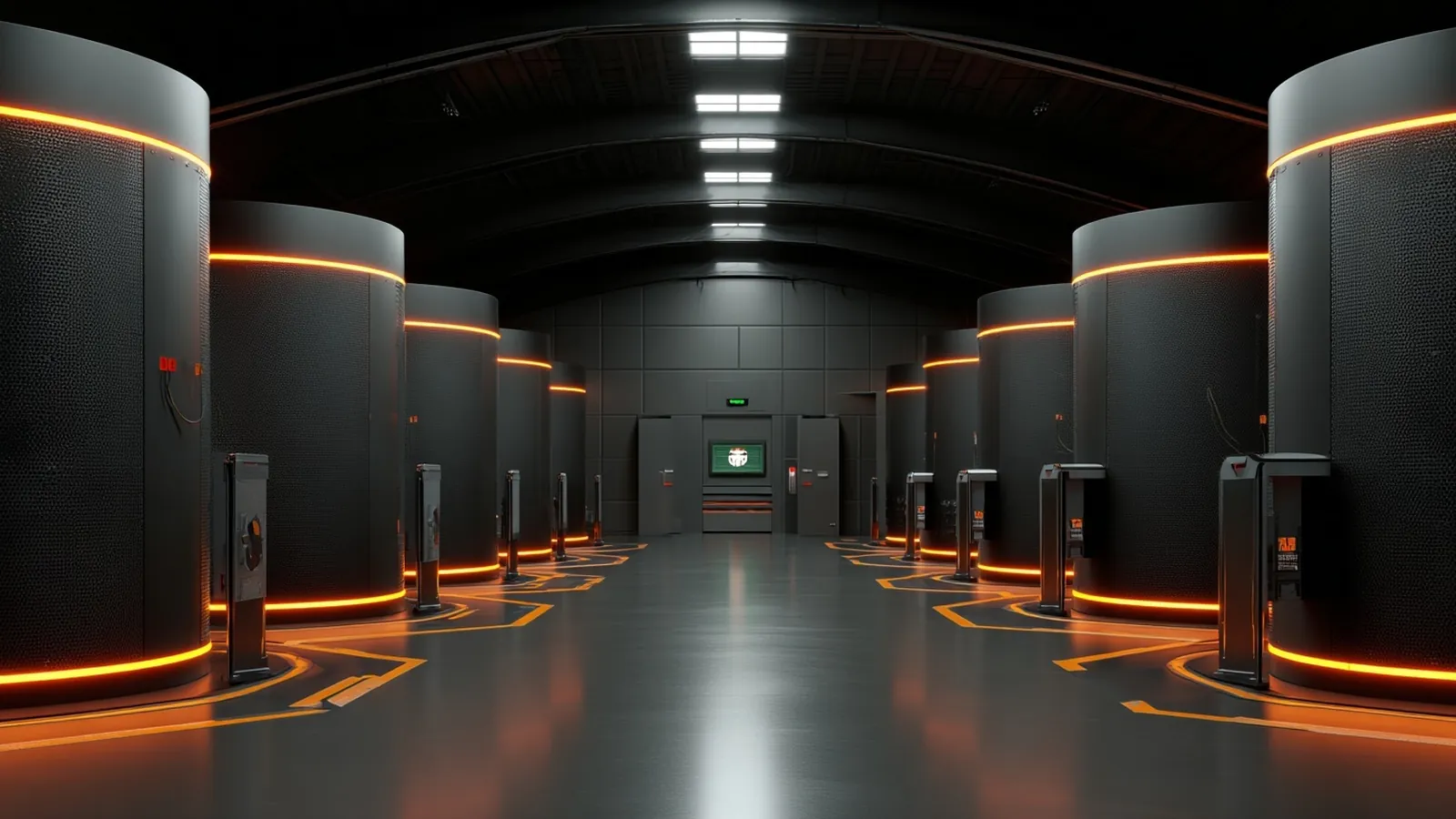 Rows of HELIX reactor modules, concept render